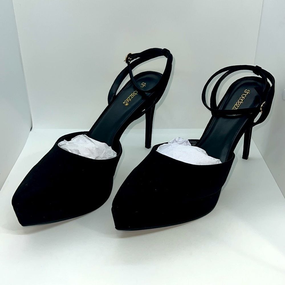 Sexy Size 12 Black Ankle Strap Platform High Heel Pumps By ShoeDazzle. - Picture 7 of 9